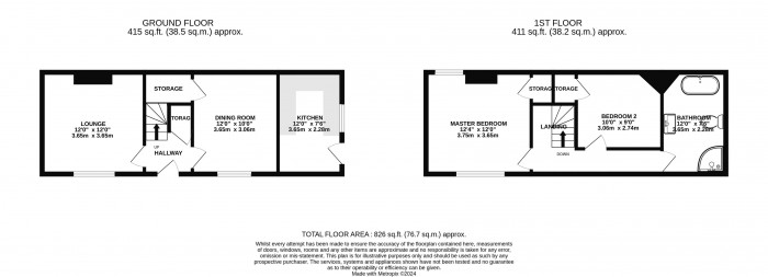 Floorplan for Chapel House, Chapel Jetty, Bassingham, Lincoln