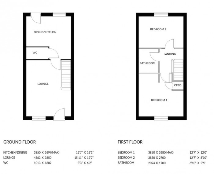 Floorplan for Plot 162, The Jade, Langton Rise, Horncastle