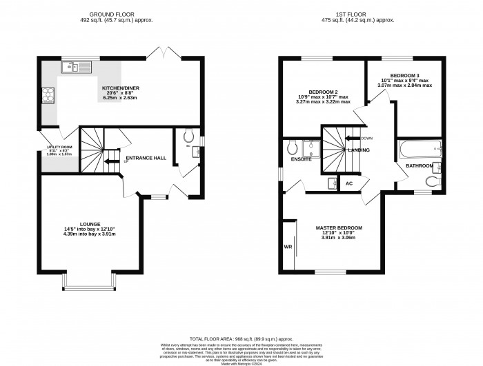 Floorplan for Grafham Drive, Waddington, Lincoln