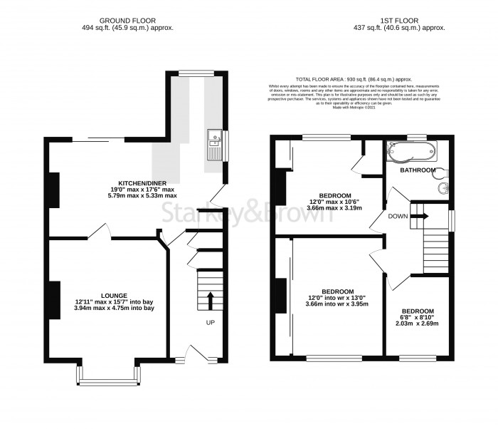 Floorplan for Ashby Road, Scunthorpe