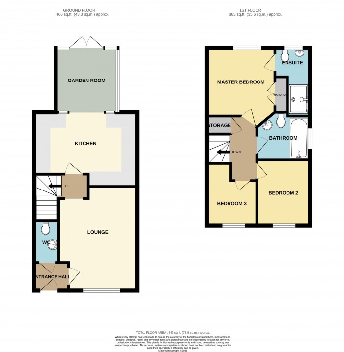 Floorplan for Rosemary Drive, Witham St. Hughs, Lincoln