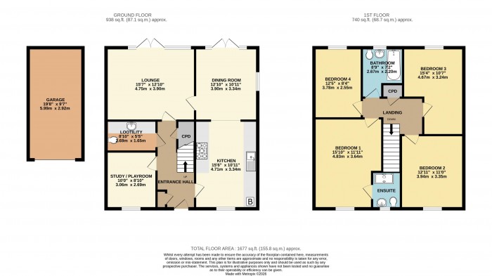 Floorplan for Frank Ford Close, Saxilby, Lincoln