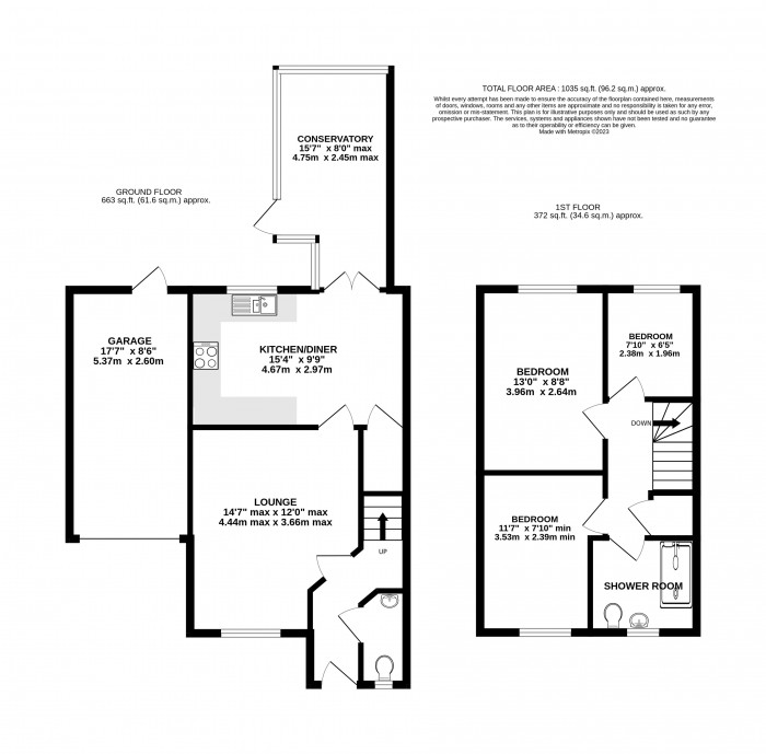 Floorplan for Jubilee Close, Cherry Willingham, Lincoln