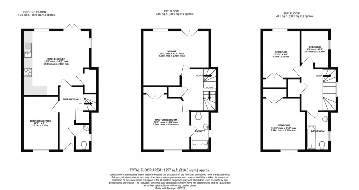 Floorplan for Robins Crescent, Witham St Hughs, Lincoln