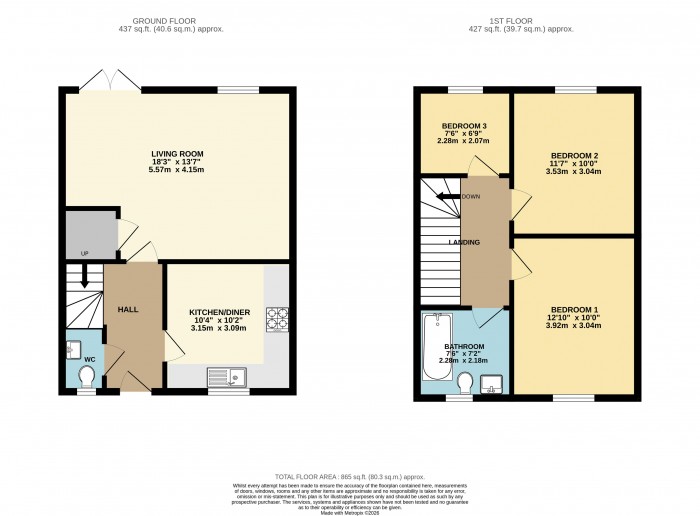Floorplan for Meadowfield Close, Waddington, Lincoln