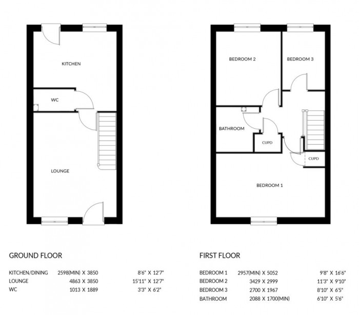 Floorplan for Plot 73, The Garnet, Saxon Park, Branston, Lincoln