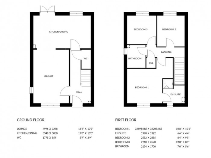 Floorplan for Plot 57, The Quartz, Saxon Park, Branston, Lincoln