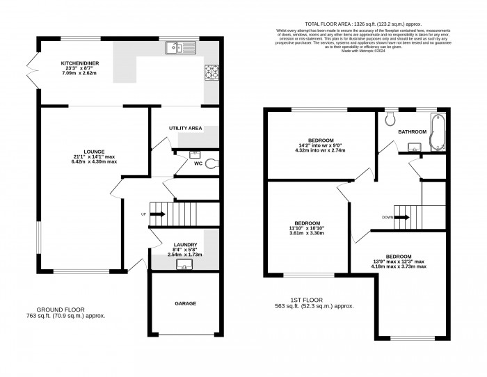 Floorplan for Durham Crescent, Washingborough, Lincoln