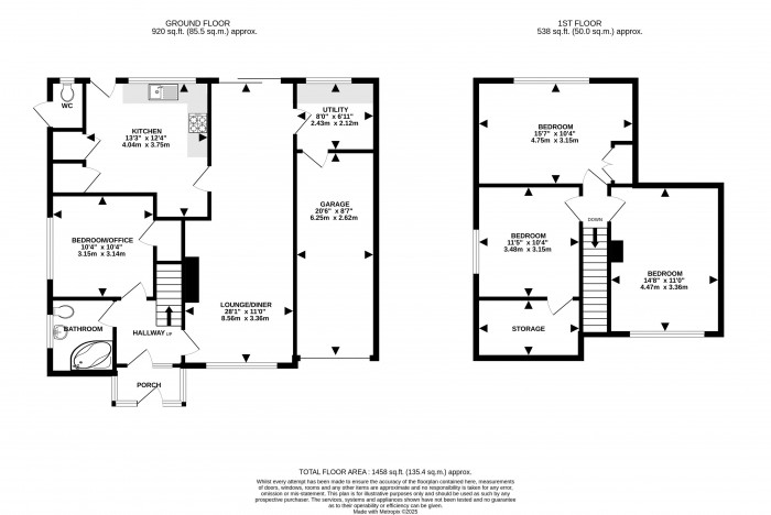 Floorplan for Sycamore Close, Cherry Willingham, Lincoln