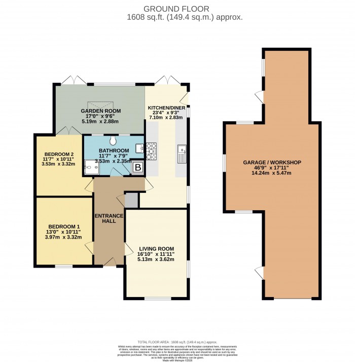 Floorplan for Churchill Avenue, Bracebridge Heath, Lincoln