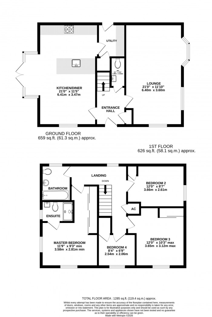 Floorplan for Tiber Road, North Hykeham, Lincoln