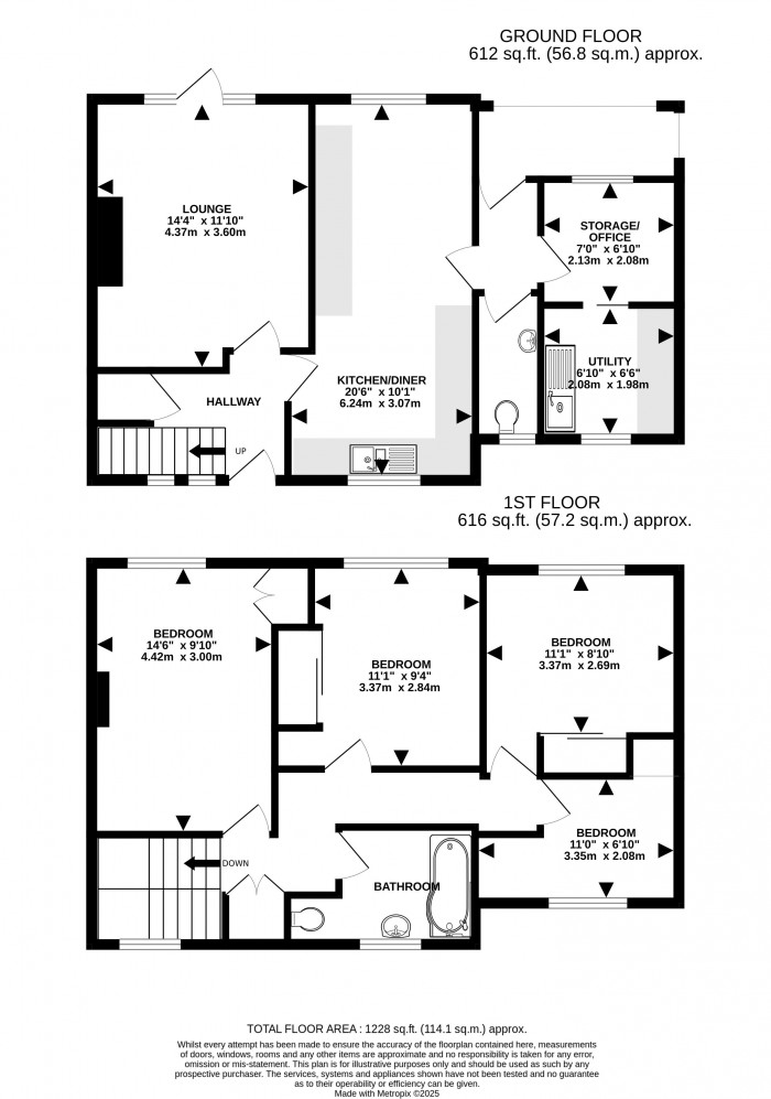 Floorplan for Nettleton Drive, Witham St. Hughs, Lincoln