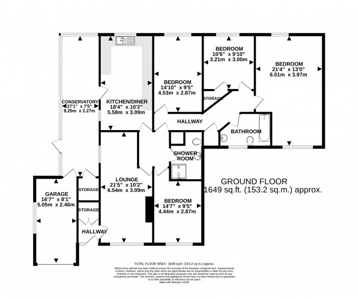 Floorplan for Pateley Moor Close, North Hykeham, Lincoln