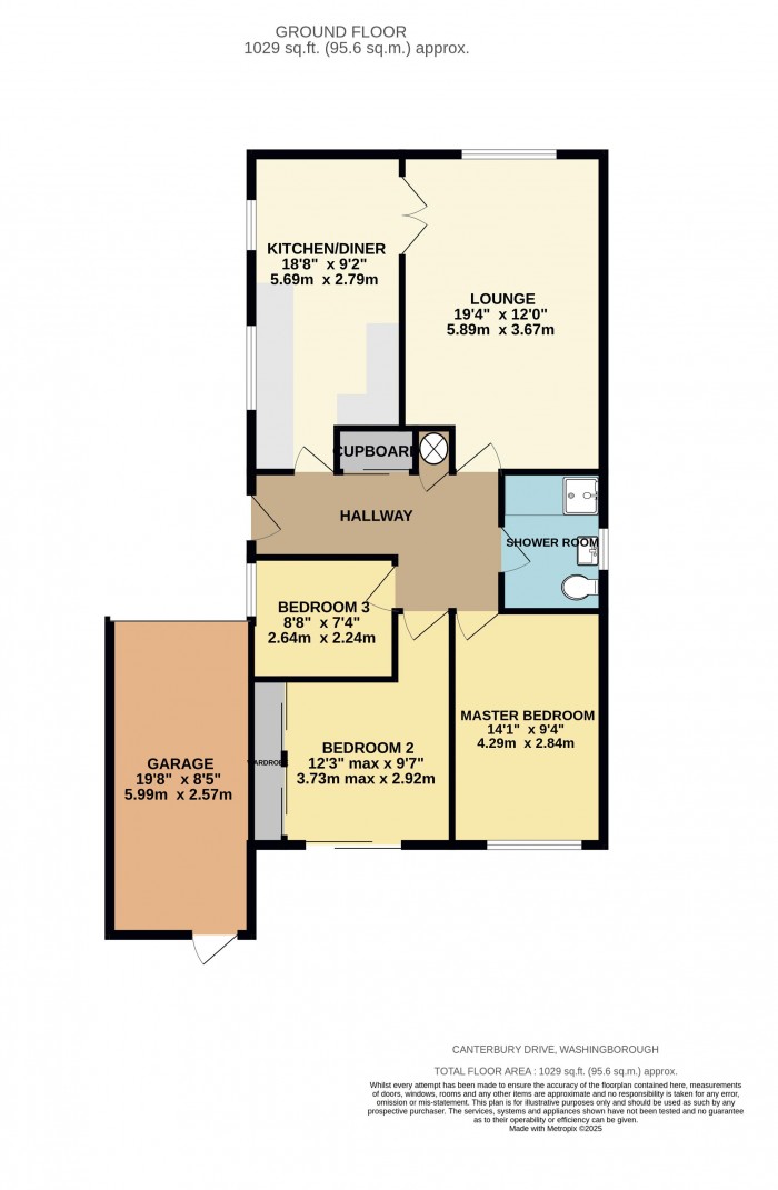 Floorplan for Canterbury Drive, Washingborough, Lincoln