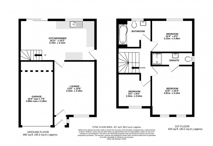 Floorplan for Honeysuckle Close, Lincoln