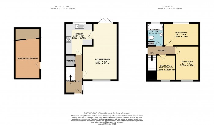 Floorplan for Adelaide Close, Waddington, Lincoln