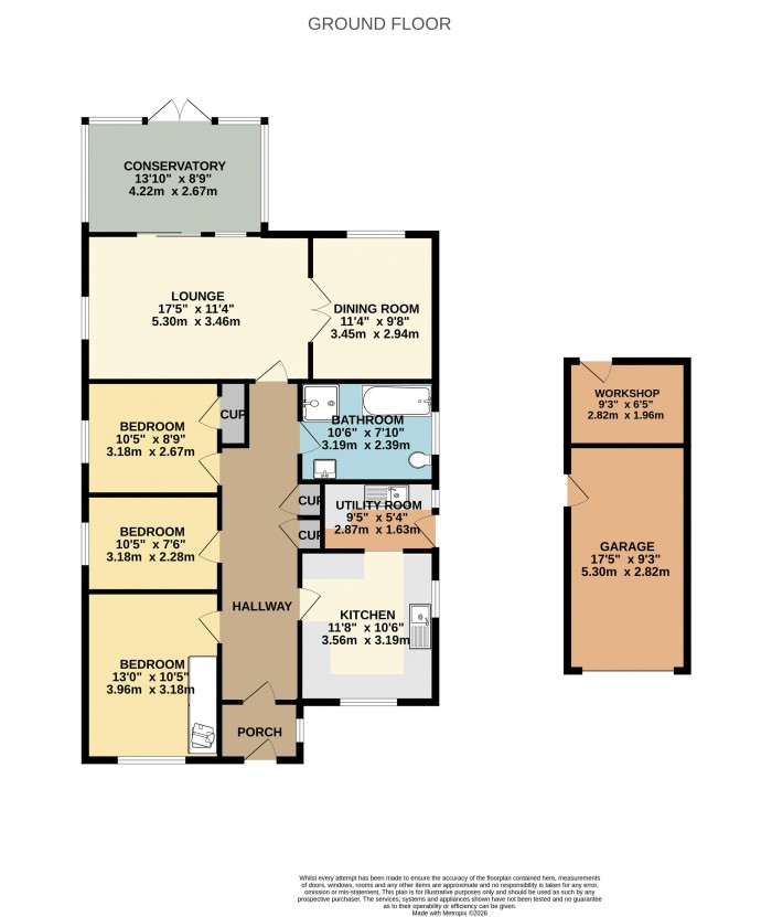 Floorplan for Hart Lane, Winterton