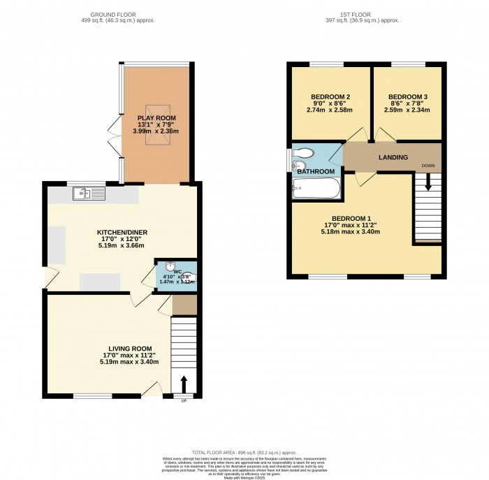 Floorplan for The Close, Fiskerton, Lincoln