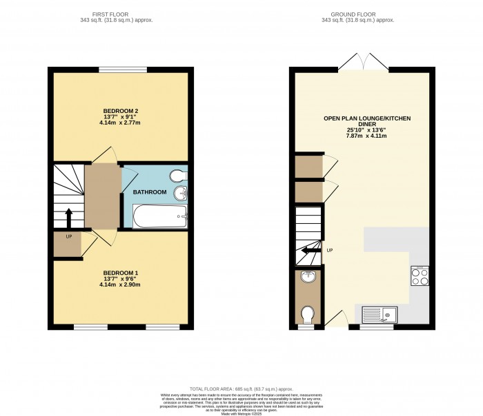 Floorplan for The Meadows, Langworth, Lincoln