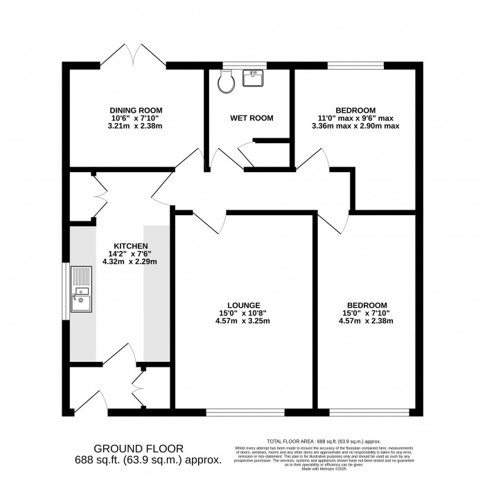 Floorplan for Tobruk Close, Uphill, Lincoln