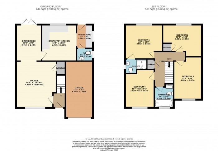 Floorplan for Augustus Close, North Hykeham, Lincoln