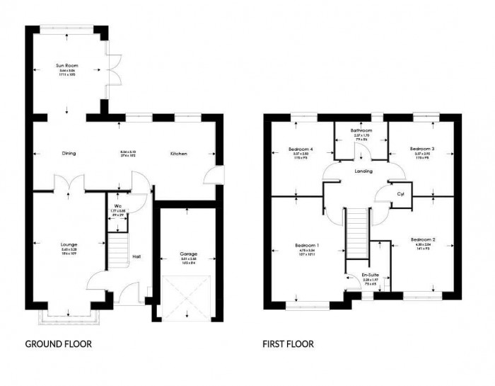 Floorplan for Plot 108, The Amber, Langton Rise, Horncastle, Lincoln