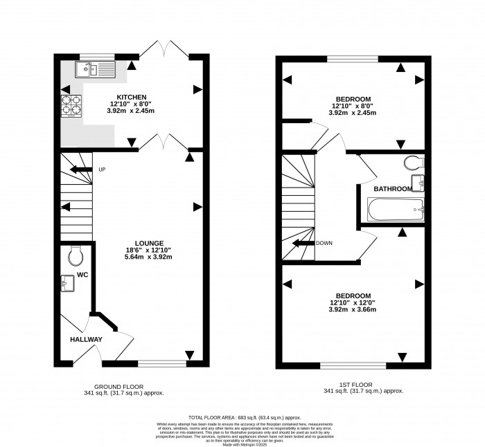Floorplan for Calder Avenue, Gainsborough
