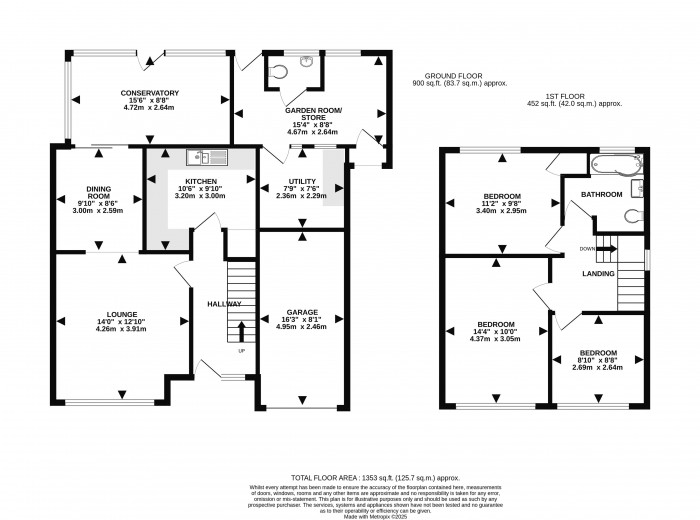 Floorplan for Ringwood Close, Birchwood, Lincoln