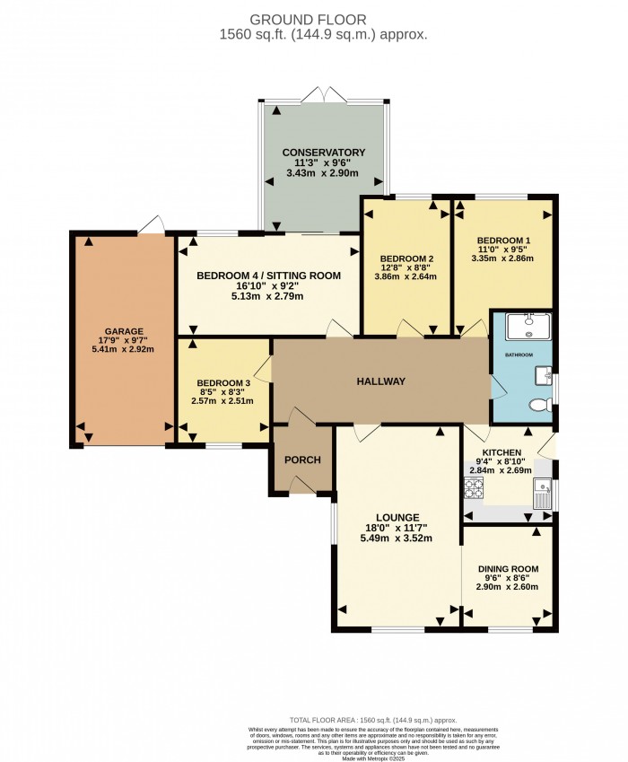 Floorplan for Linden Avenue, Branston, Lincoln