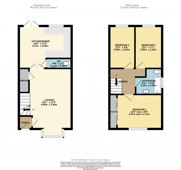 Floorplan for Dellfield Close, Lincoln