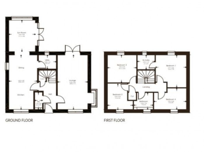 Floorplan for Plot 12, The Emerald, Saxon Park, Lincoln