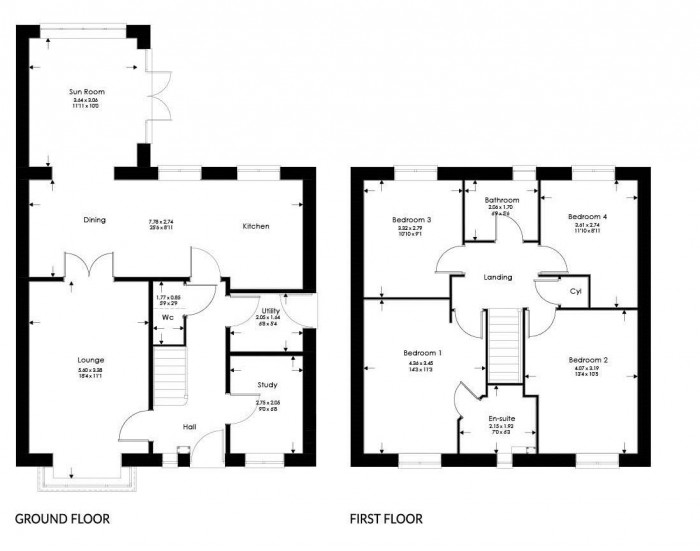 Floorplan for Plot 16, The Jasper, Saxon Park, Branston, Lincoln