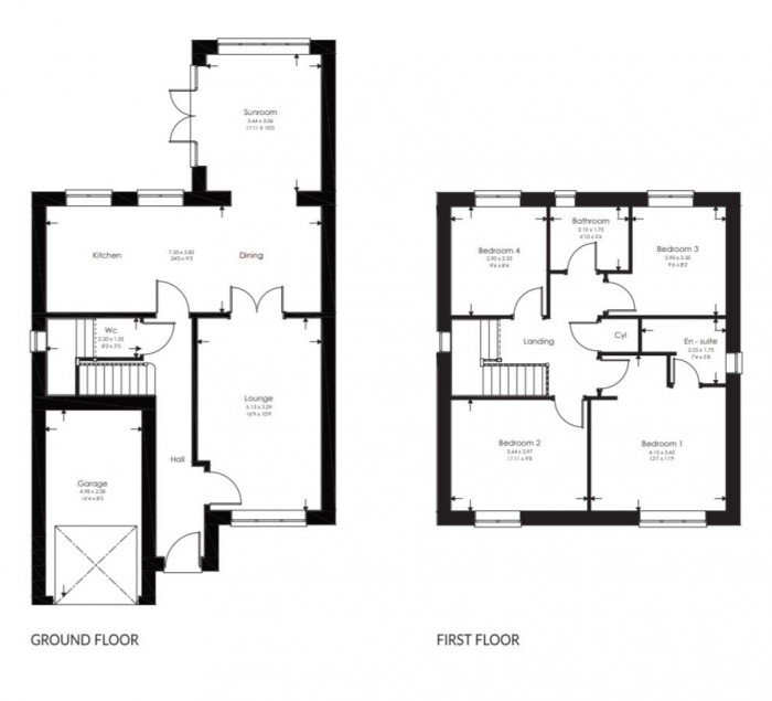 Floorplan for Plot 18, The Opal, Saxon Park, Branston Lincoln