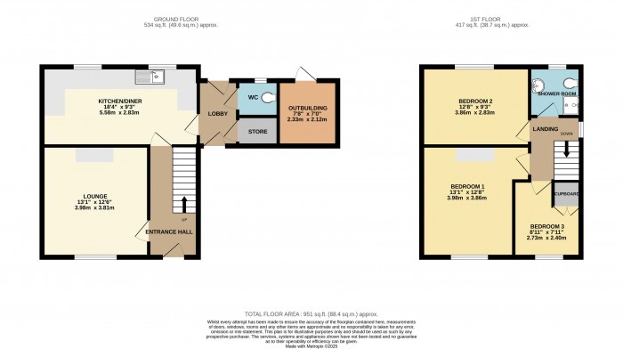 Floorplan for St. Michaels Close, Waddington, Lincoln