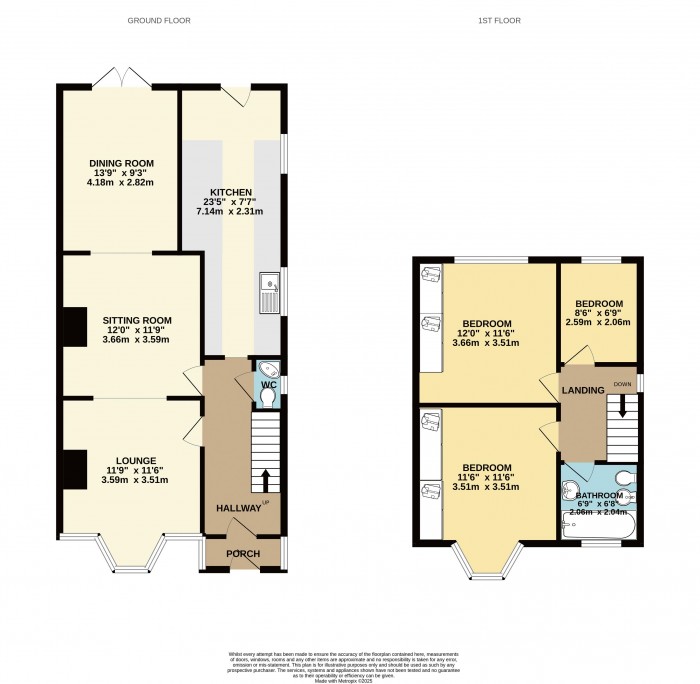 Floorplan for Peveril Avenue, Scunthorpe