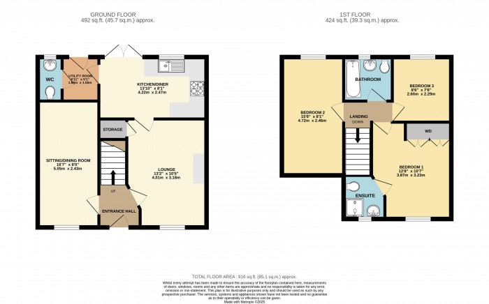 Floorplan for Adelaide Close, Waddington, Lincoln
