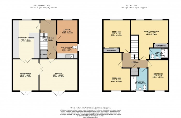 Floorplan for Buttercup Way, Witham St. Hughs, Lincoln