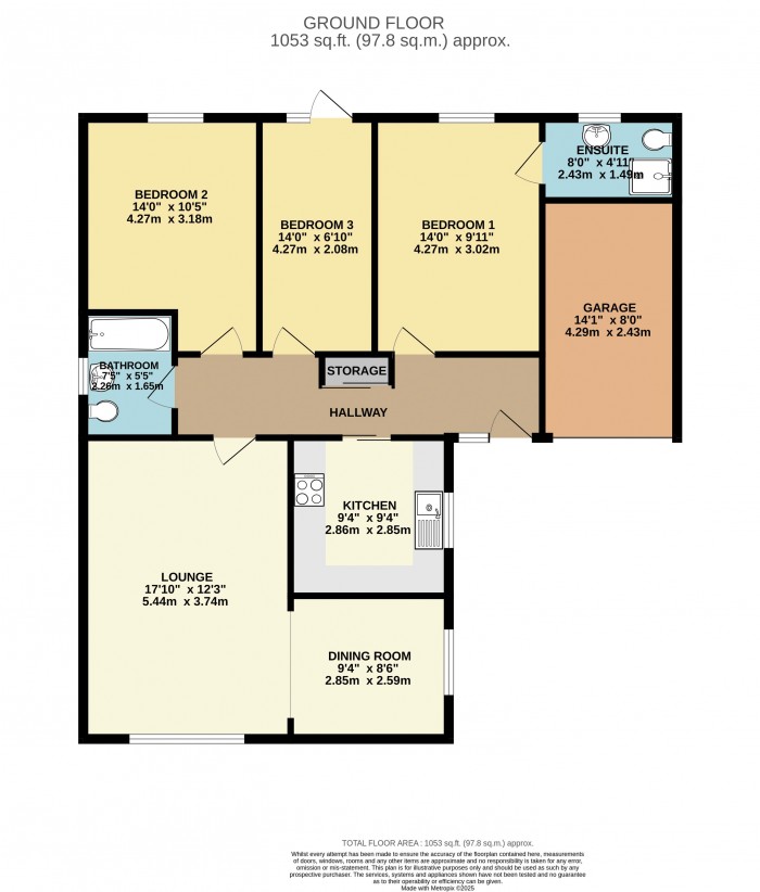 Floorplan for Marlborough Avenue, Washingborough, Lincoln