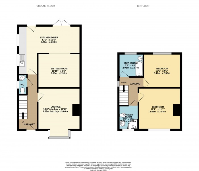 Floorplan for Buckingham Avenue, Scunthorpe