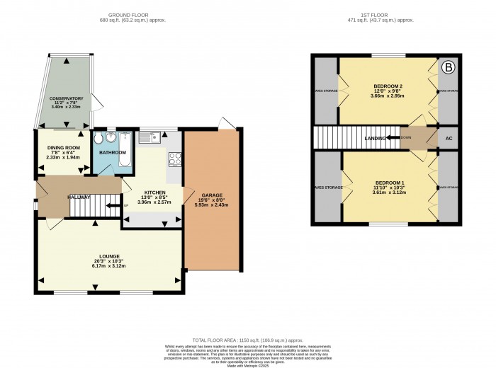 Floorplan for Acacia Avenue, Brant Road, Waddington, Lincoln