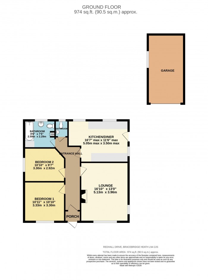 Floorplan for Redhall Drive, Bracebridge Heath, Lincoln
