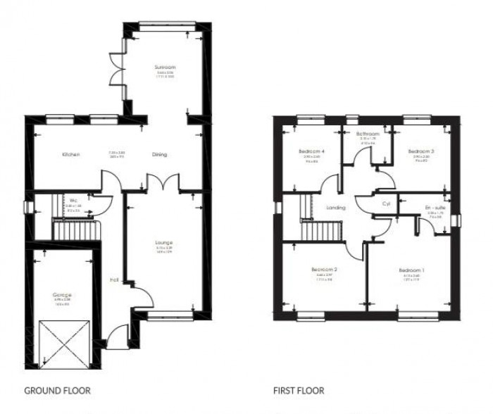 Floorplan for Plot 102, The Opal, Langton Rise, Horncastle