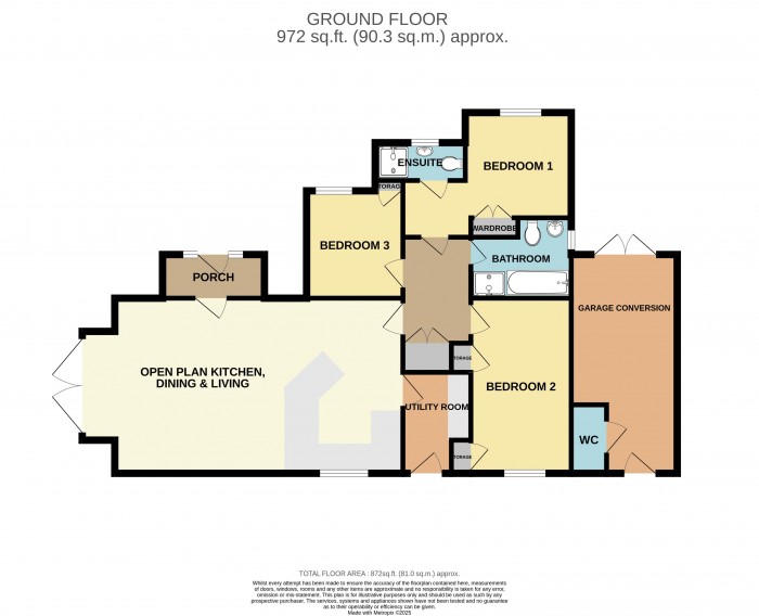 Floorplan for Affords Way, North Hykeham, Lincoln