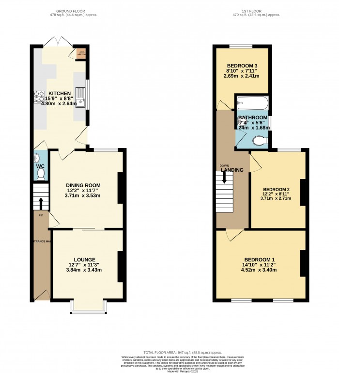 Floorplan for Brancaster Drive, Lincoln