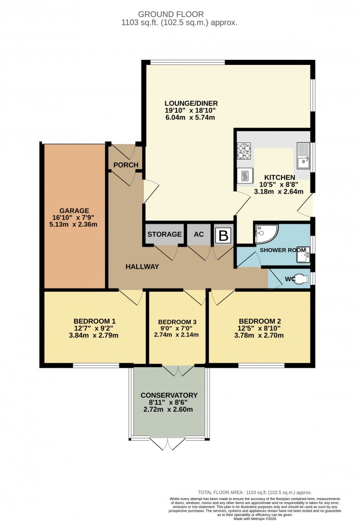 Floorplan for Westfield Approach, North Greetwell, Lincoln