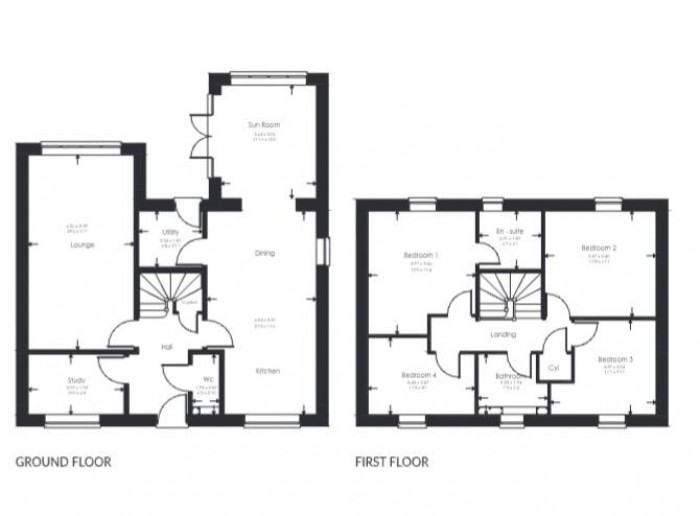 Floorplan for Plot 106, The Chrysolite, Saxon Park, Branston, Lincoln