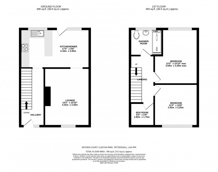 Floorplan for Dryden Court, Tattershall