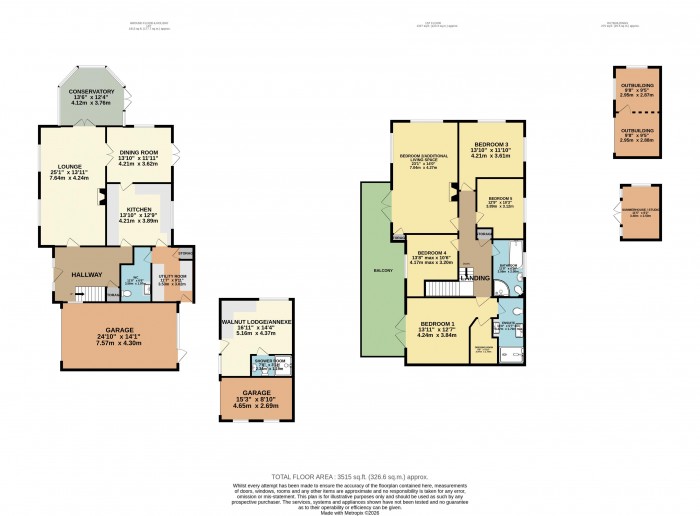 Floorplan for Walnut House, Hallams Lane, Timberland