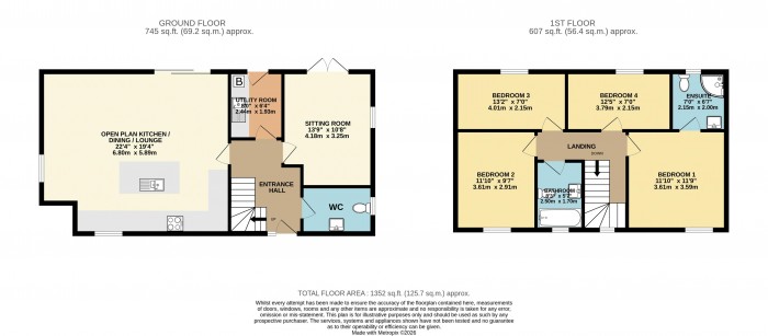 Floorplan for Waterford Lane, Cherry Willingham, Lincoln