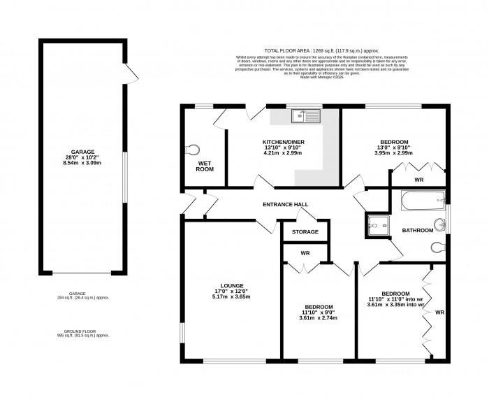 Floorplan for Nursery Close, Bottesford